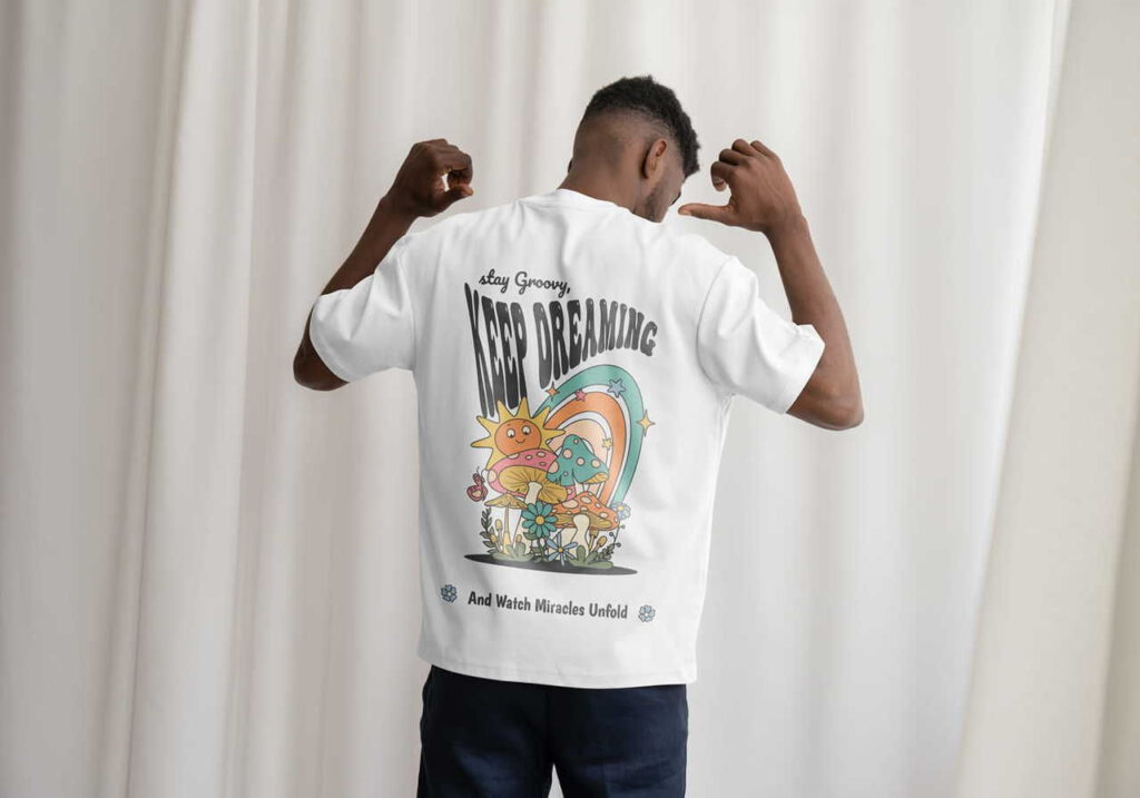t-shirt back graphic design layout placement