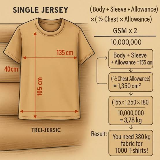 how many T-shirts in 1 kg fabric